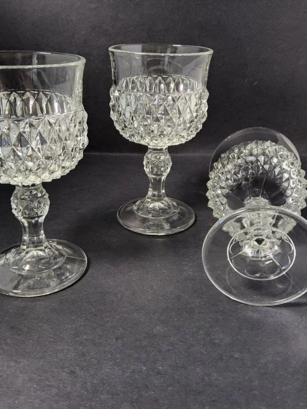 Indiana Glass pedestal three items